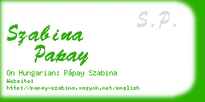 szabina papay business card